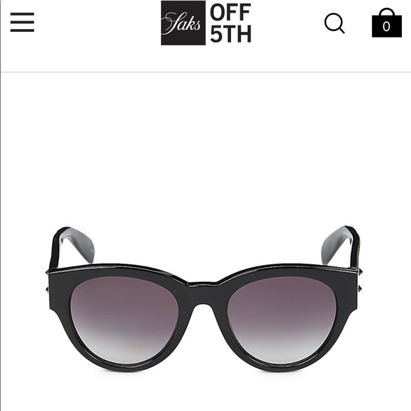 NEW Alexander McQueen Cat Eye Black Sunglasses 51M